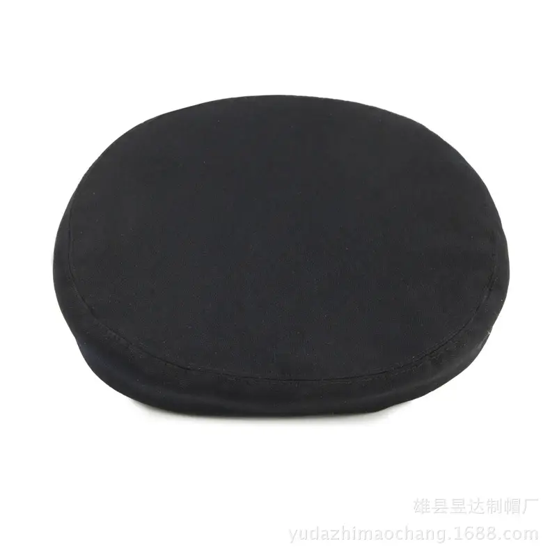 Black Cotton Round Cap Hat for Men Women - Image 5