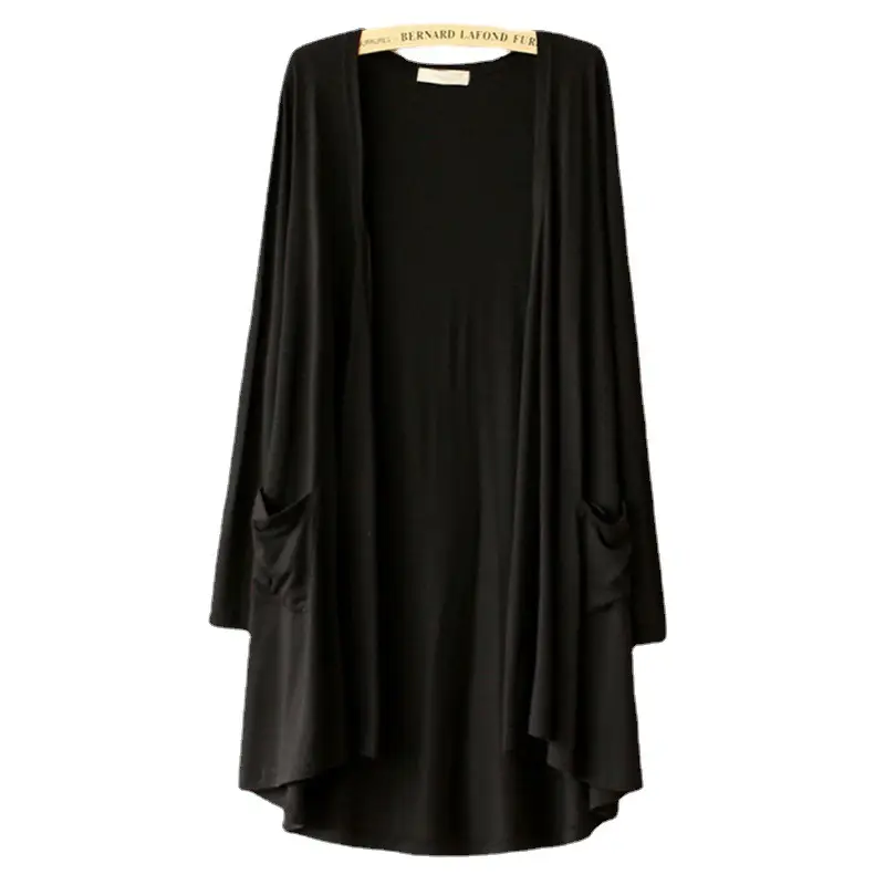 Black Long Sleeve Cardigan for Women Plus Size - Image 17