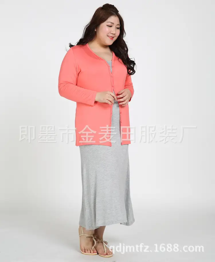 Fat Women's White Modal Cardigan Coat for Summer - Image 6