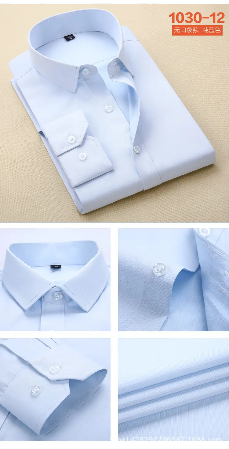 Men Slim Fit Light Blue Shirt with Flap Pocket — feature 21