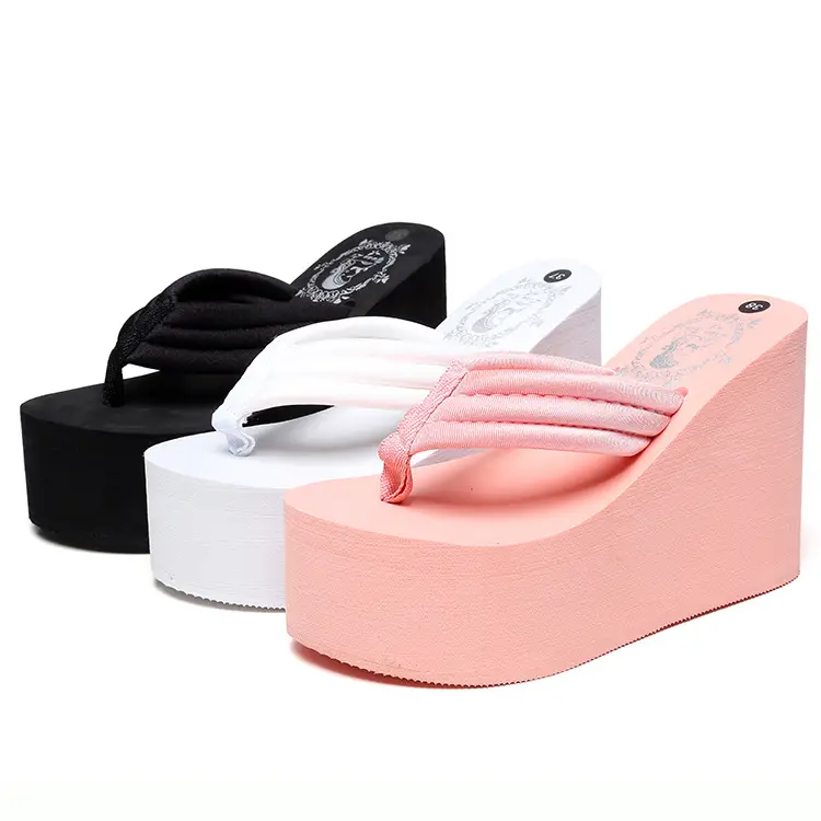 11cm Flip Flop Nightclub Slippers Women's Super High Heel Sandals Thick Soled Rubber Bottom Non-Slip Wear-Resistant Beach Slippers - Image 4