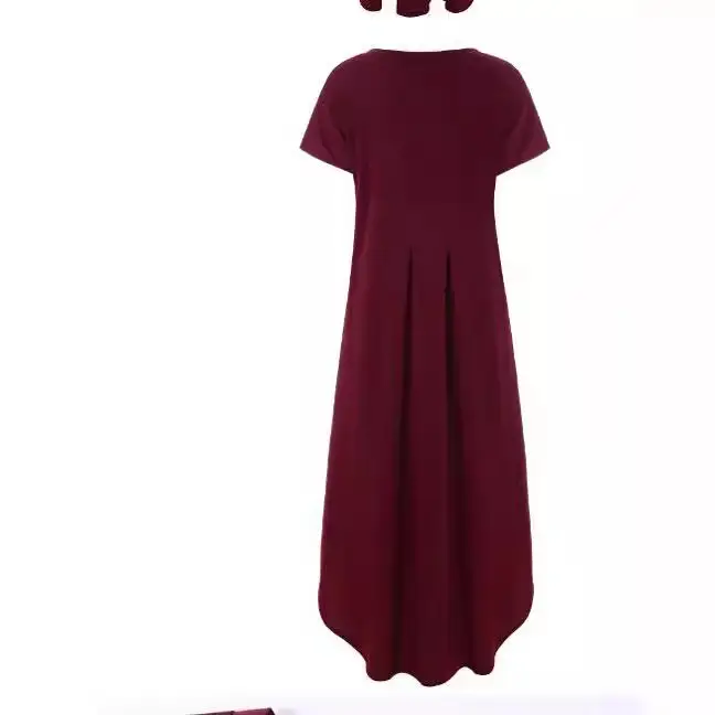 Maroon Long Plus Dress 24 Color 9 Size - Image 14
