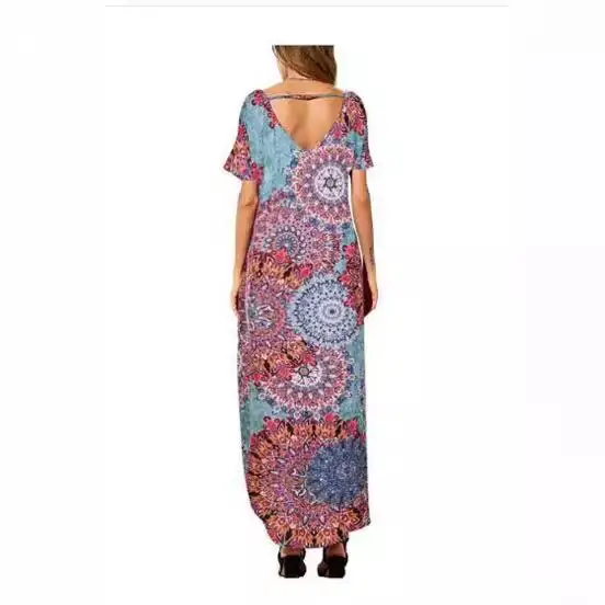 Maroon Long Plus Dress 24 Color 9 Size - Image 15
