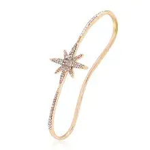 New European & American Hollow Leaf Palm Ring with Red Green Blue Stones — feature 27