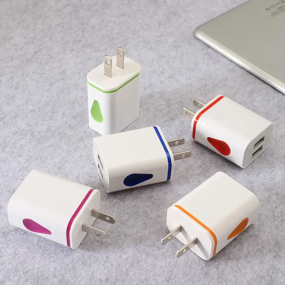 2 Usb Water Drop LED Charger Raindrop Travel Charging Head - Image 2
