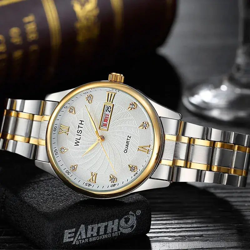 Walishi Gold Silver Watch for Men Waterproof Stainless Steel Belt - Image 11