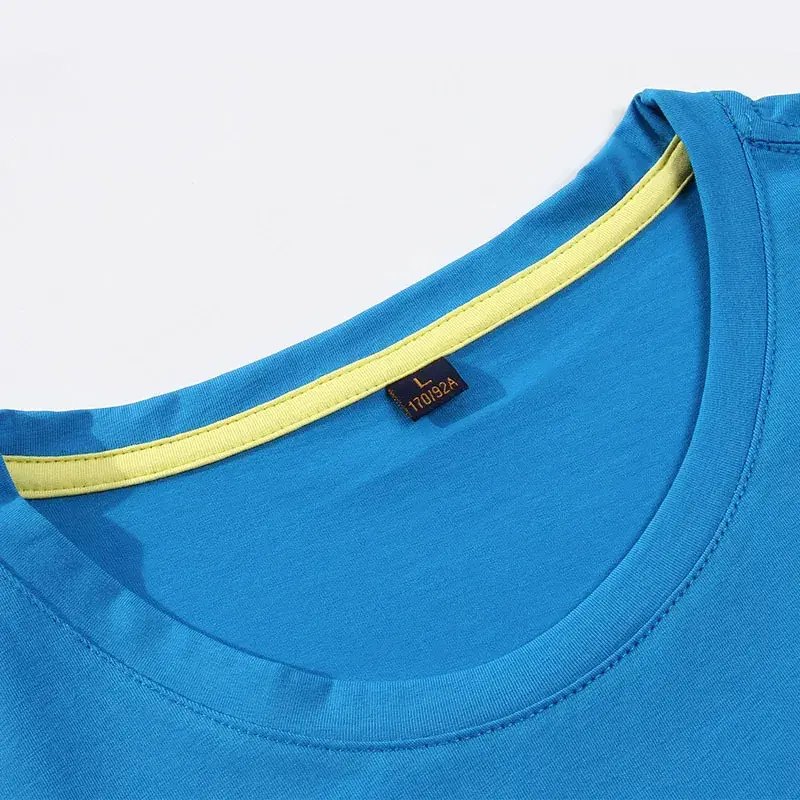Men's Blue Short Sleeve T-Shirt Round Neck Wholesale - Image 11