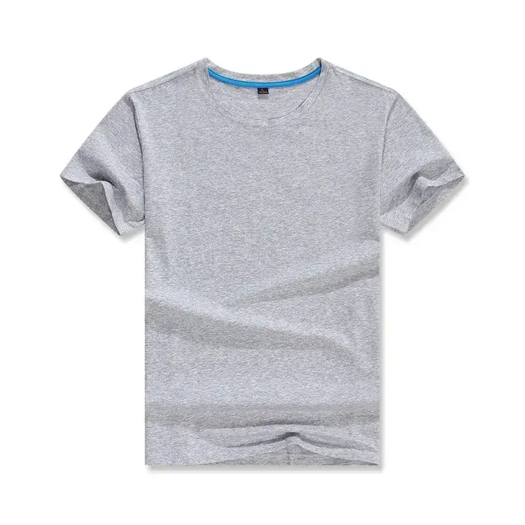 Men's Blue Short Sleeve T-Shirt Round Neck Wholesale - Image 3