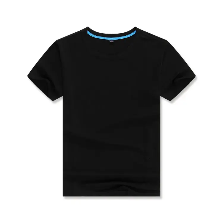Men's Blue Short Sleeve T-Shirt Round Neck Wholesale - Image 4
