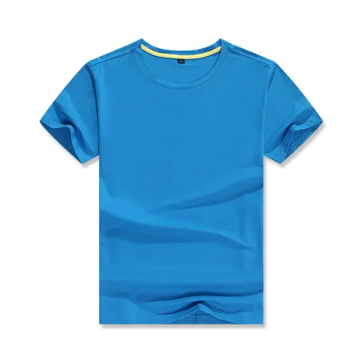 Men's Blue Short Sleeve T-Shirt Round Neck Wholesale - Image 6