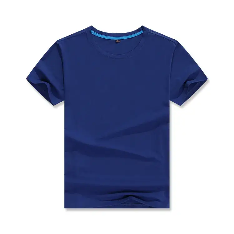 Men's Blue Short Sleeve T-Shirt Round Neck Wholesale - Image 7