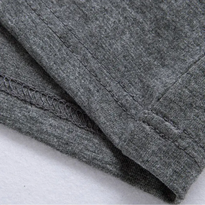 Men Slim Fit V-Neck Cotton T-Shirt Grey