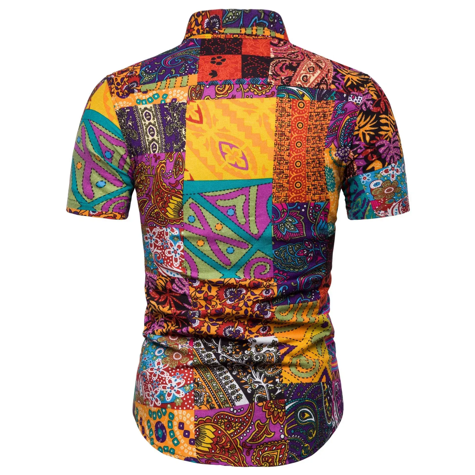 Korean Slim Fit Floral Short Sleeve Men Shirt 2019 - Image 2