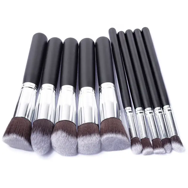 10 Piece Makeup Brush Set for Face & Eye Application - Image 4