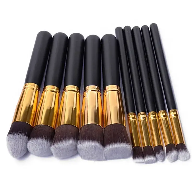 10 Piece Makeup Brush Set for Face & Eye Application - Image 5