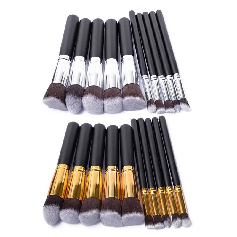 10 Piece Makeup Brush Set for Face & Eye Application - Image 6