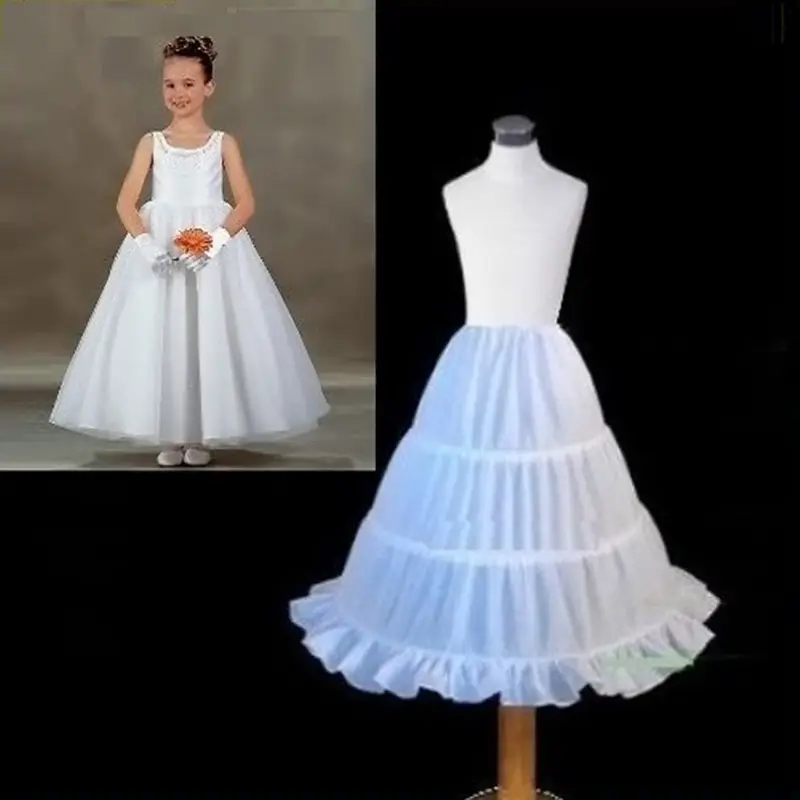 Children's White Ruffled Skirt Set 3-Circle Lining Stretch Ponch - Image 4