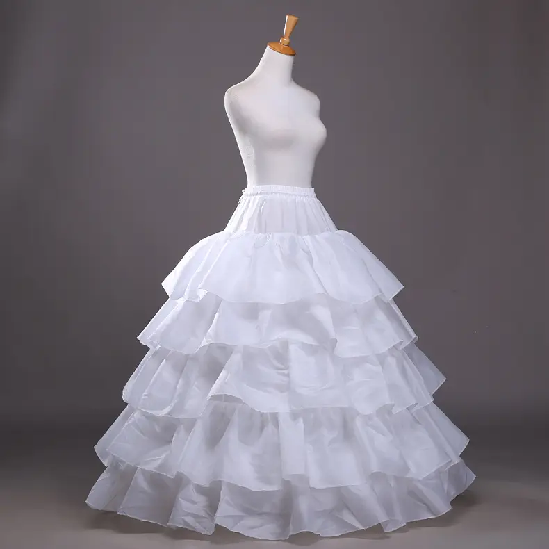 White 5-Layer Lotus Leaf Bridal Skirt Large - Image 4