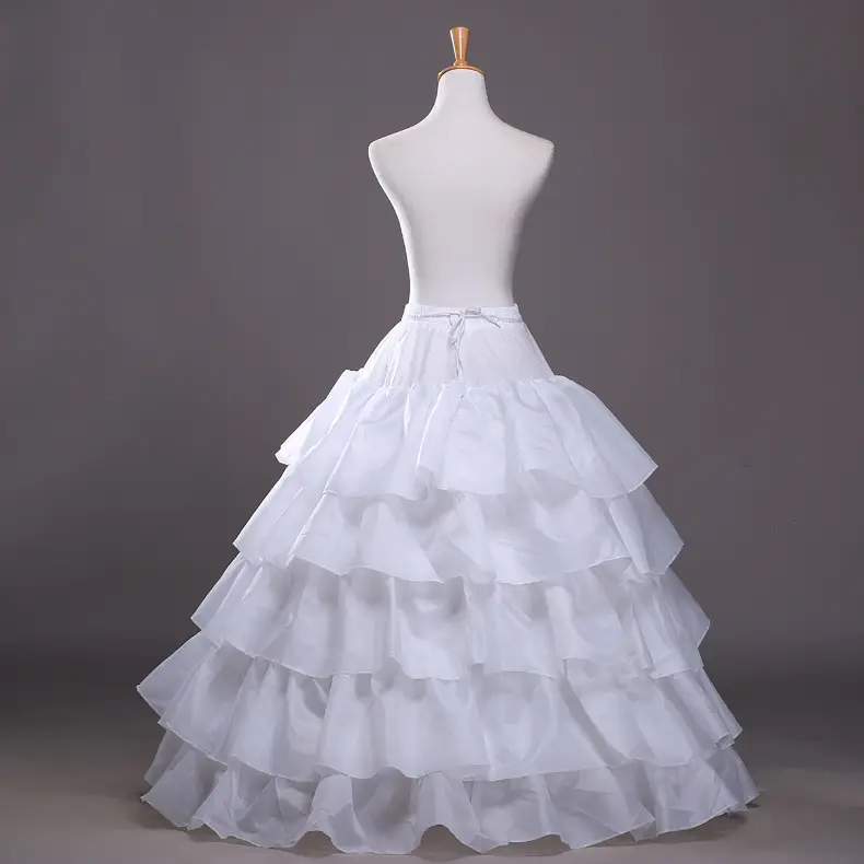 White 5-Layer Lotus Leaf Bridal Skirt Large - Image 5