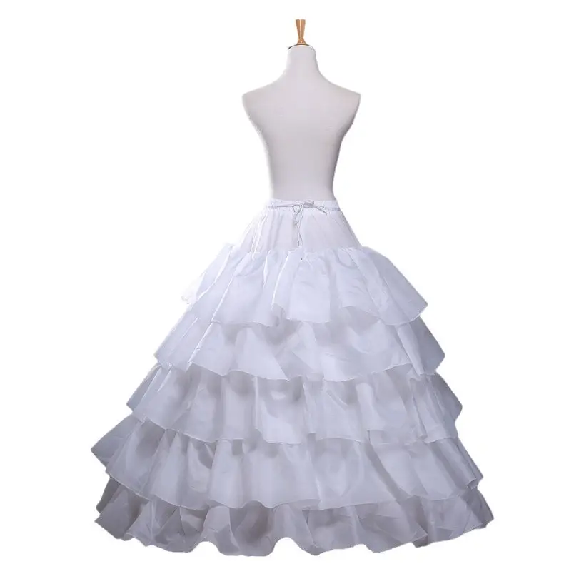 White 5-Layer Lotus Leaf Bridal Skirt Large - Image 6