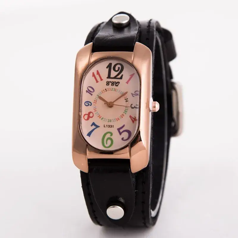 Retro Rectangular Watch for Girls with Digital Display - Image 10
