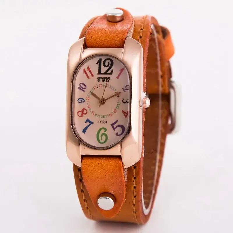 Retro Rectangular Watch for Girls with Digital Display - Image 12