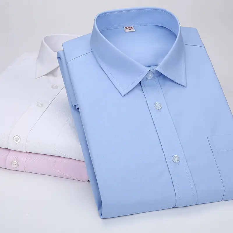Men's Light Blue Long Sleeve Business Shirt - Image 18