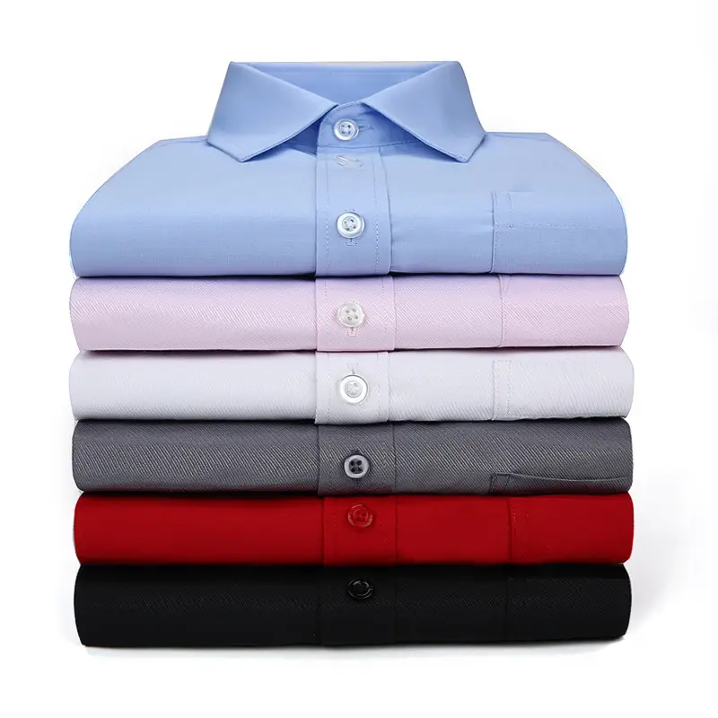 Men's Light Blue Long Sleeve Business Shirt - Image 19