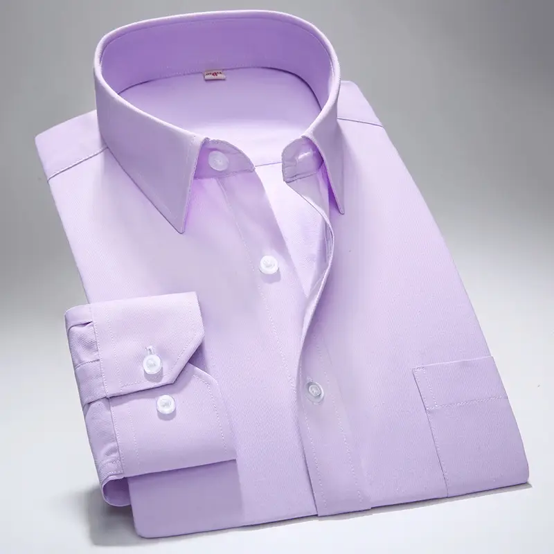Men's Light Blue Long Sleeve Business Shirt - Image 11