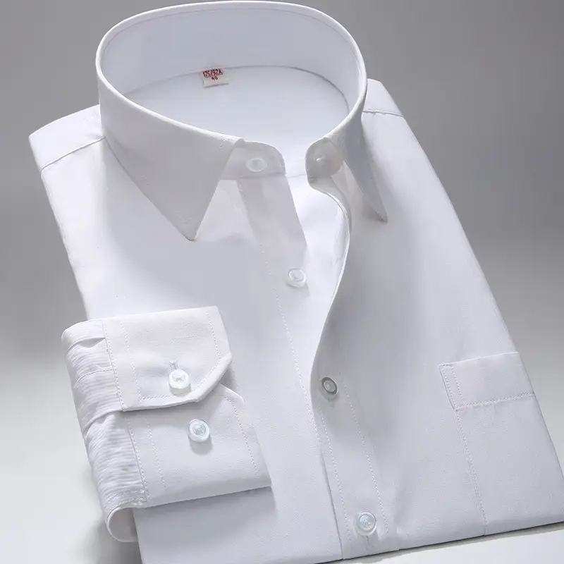 Men's Light Blue Long Sleeve Business Shirt - Image 12