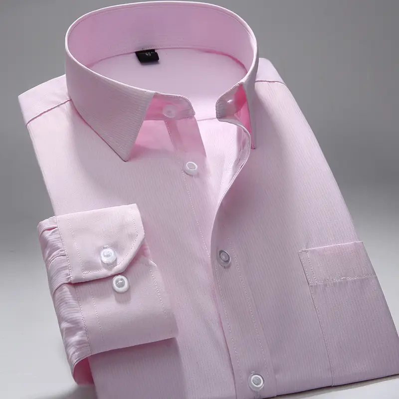 Men's Light Blue Long Sleeve Business Shirt - Image 14