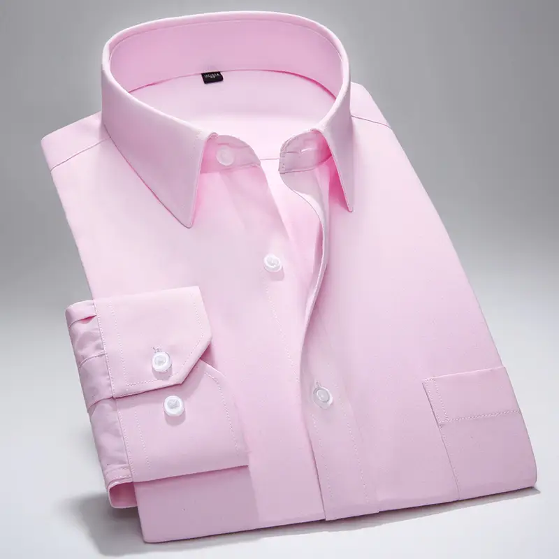 Men's Light Blue Long Sleeve Business Shirt - Image 3