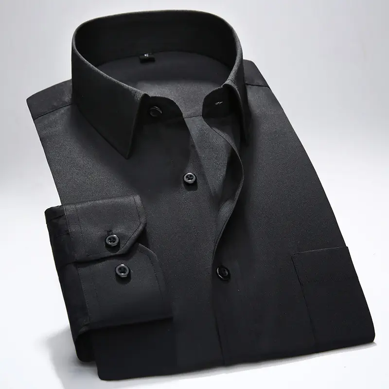 Men's Light Blue Long Sleeve Business Shirt - Image 4