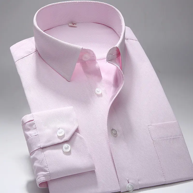 Men's Light Blue Long Sleeve Business Shirt - Image 7