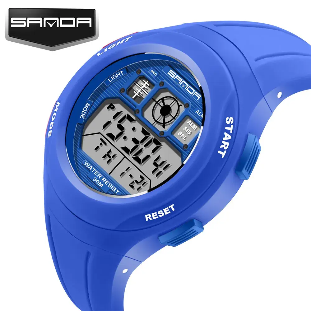 Blue LED Sports Watch for Men Women Students Waterproof - Image 6