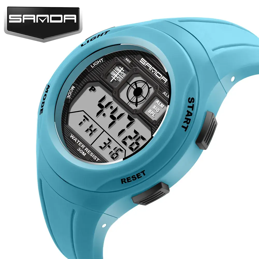 Blue LED Sports Watch for Men Women Students Waterproof - Image 7