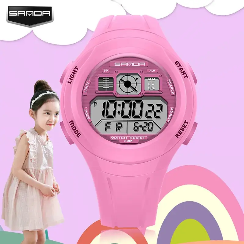 Blue LED Sports Watch for Men Women Students Waterproof - Image 9