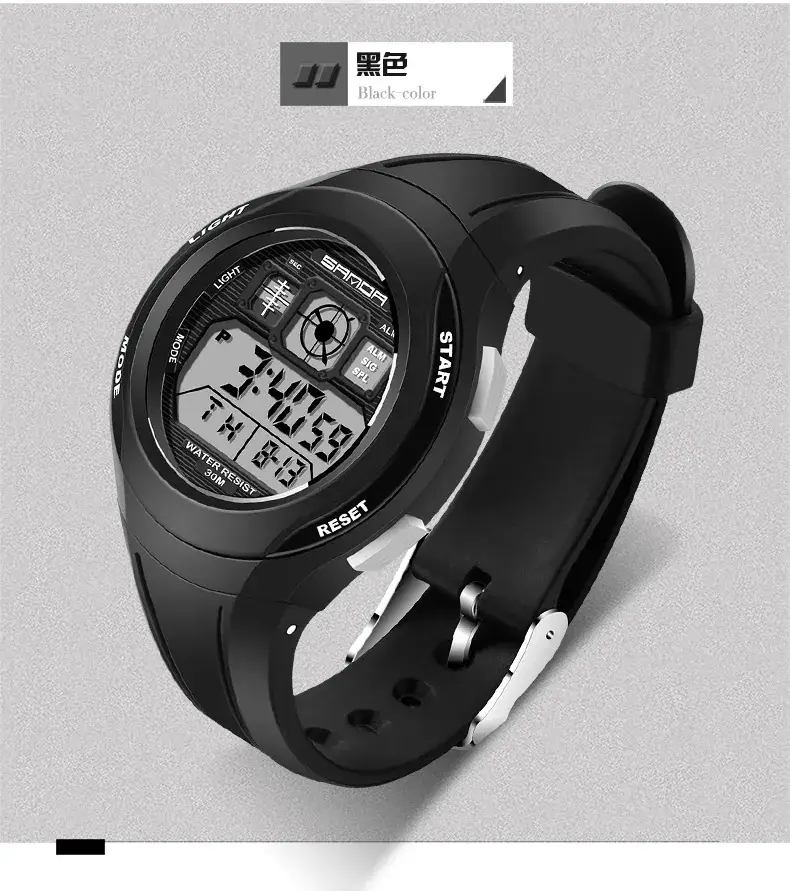 Blue LED Sports Watch for Men Women Students Waterproof - Image 4