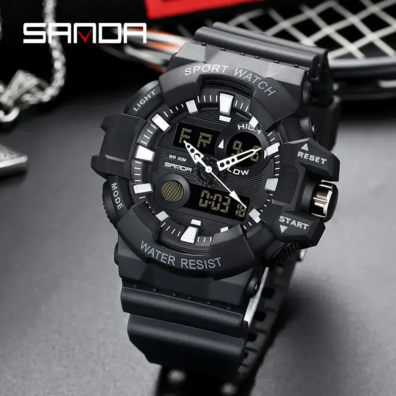 Sanda Sport Watch Blue Water Resistant Electronic Male - Image 29