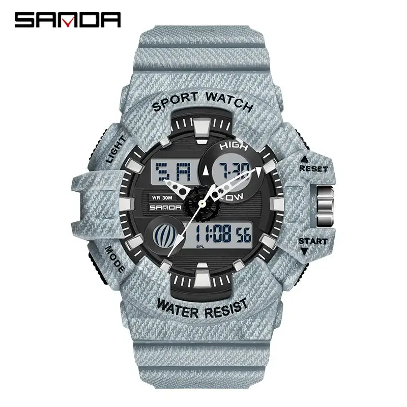 Sanda Sport Watch Blue Water Resistant Electronic Male - Image 26