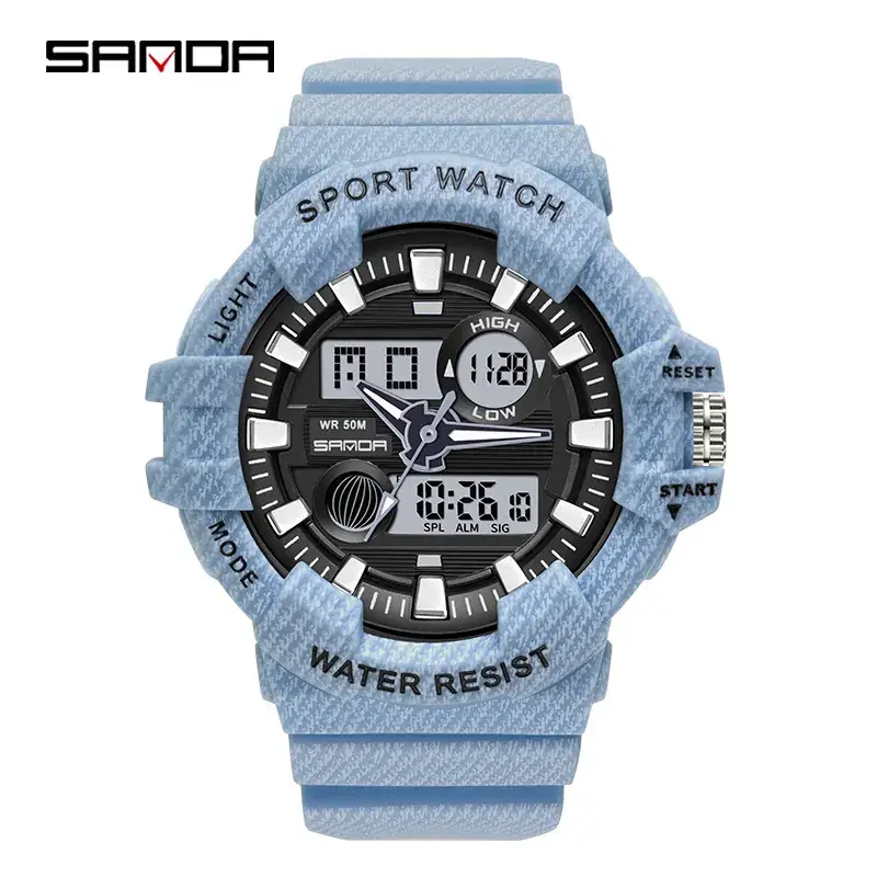 Sanda Sport Watch Blue Water Resistant Electronic Male - Image 4