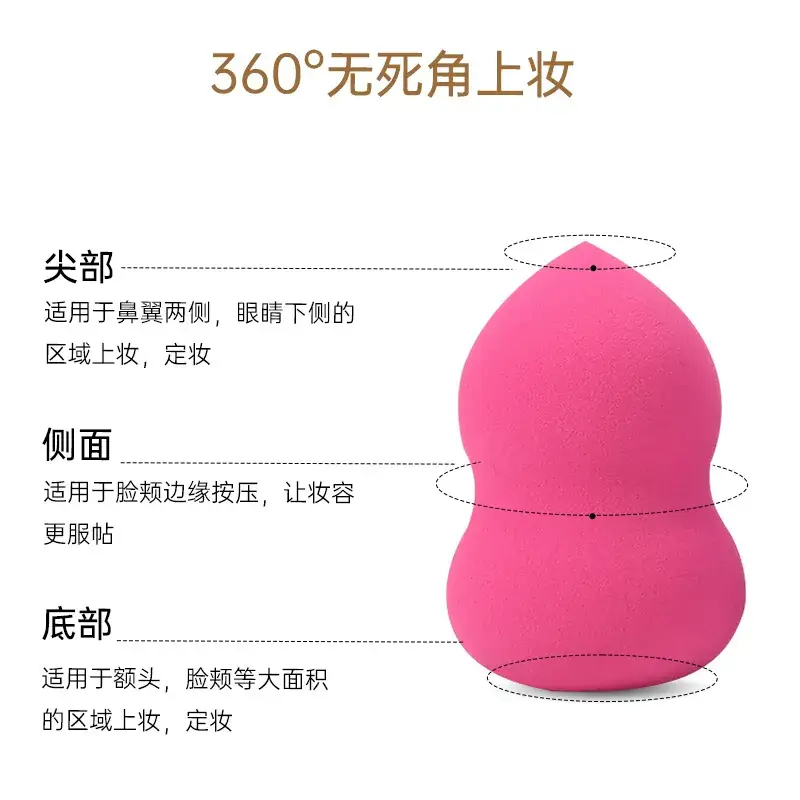 360° Pink Makeup Sponge Gourd Beauty Egg - Image 5