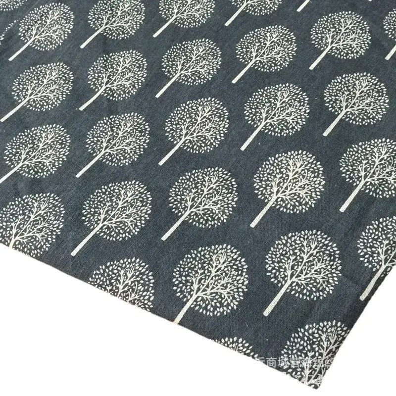 Linen Cloth with Green Leaf Print for Home Decor