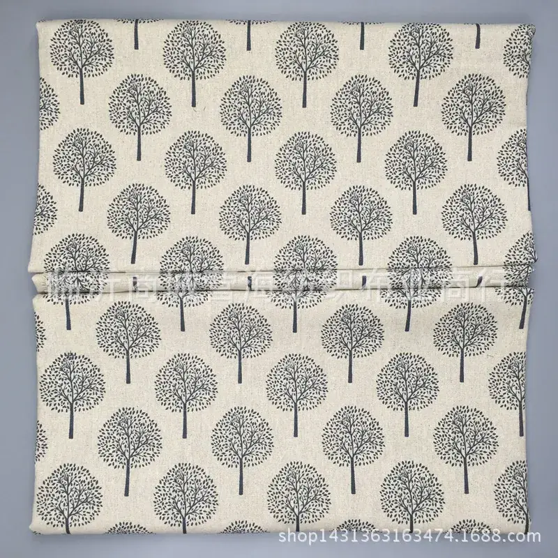 Linen Cloth with Green Leaf Print for Home Decor