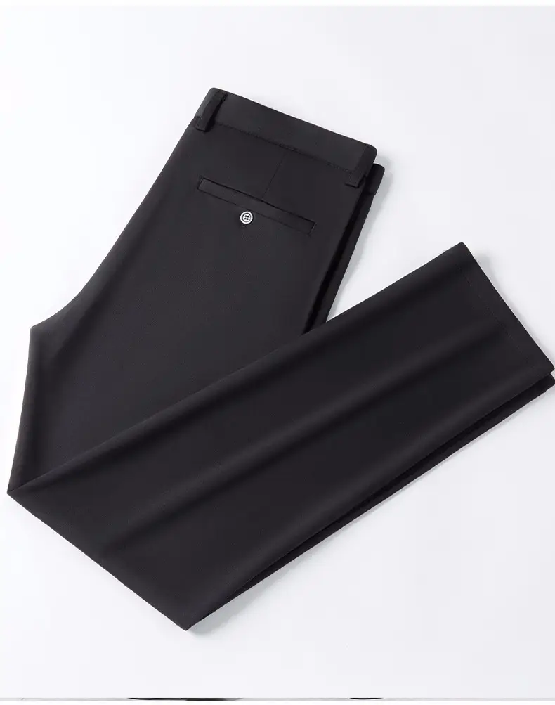 Ice Silk Stretch Men's Pants Black High Waist — feature 10