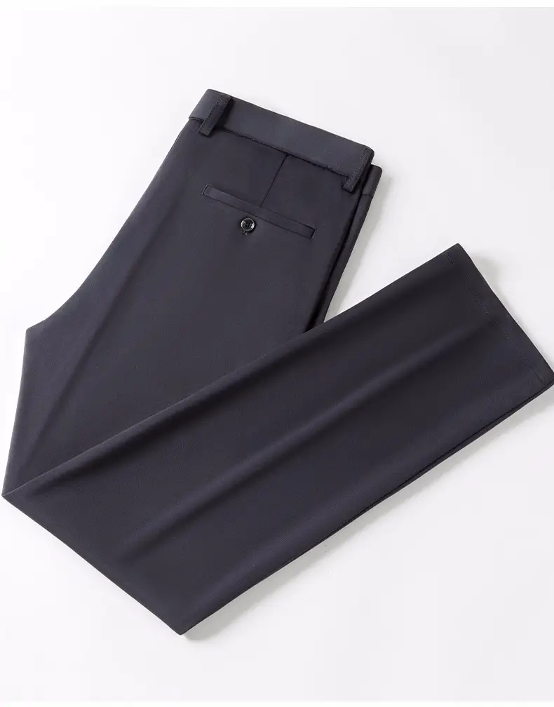 Ice Silk Stretch Men's Pants Black High Waist — feature 12