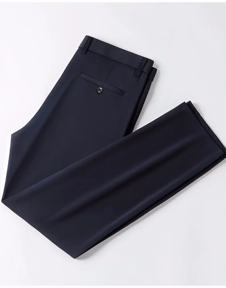 Ice Silk Stretch Men's Pants Black High Waist — feature 14