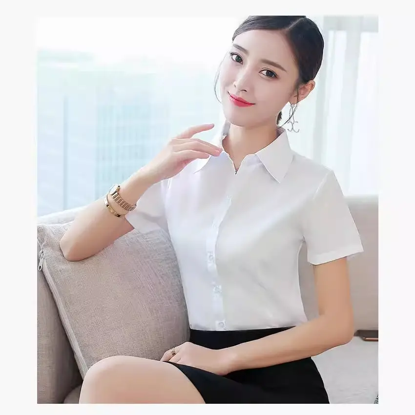 Women's Long Sleeve Anti-Exposure Shirts White Large - Image 116
