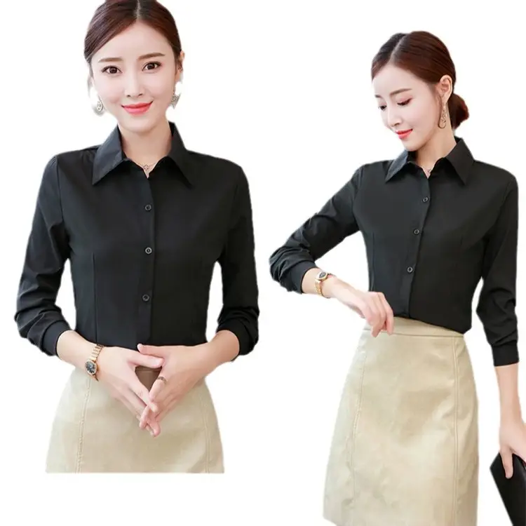 Women's Long Sleeve Anti-Exposure Shirts White Large - Image 118