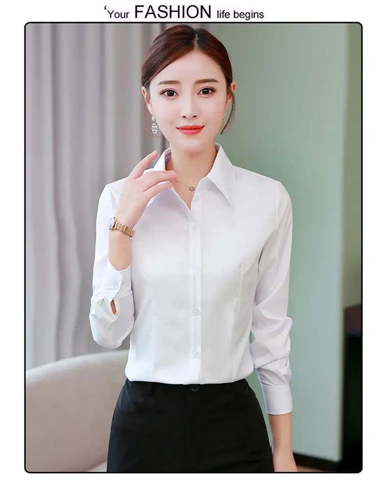 White long sleeve micro elastic